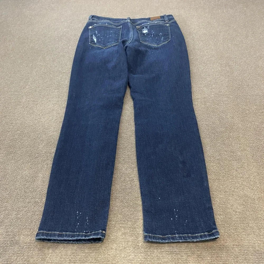 Judy Blue Jeans Womens 7/28 Blue Distressed Boyfriend‎ Fit Mid Rise Denim Pants